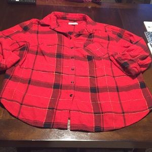 Flannel long sleeve top